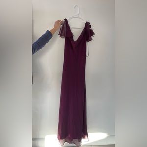 Chiffon burgundy formal dress
